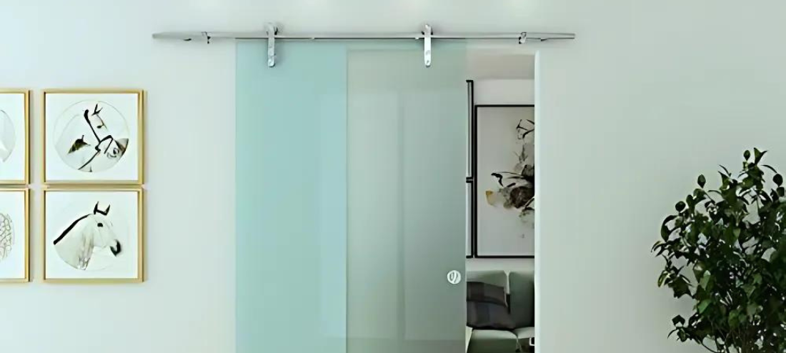 frameless sliding door in home