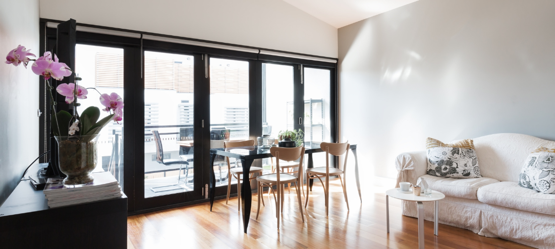 bi-fold glass door